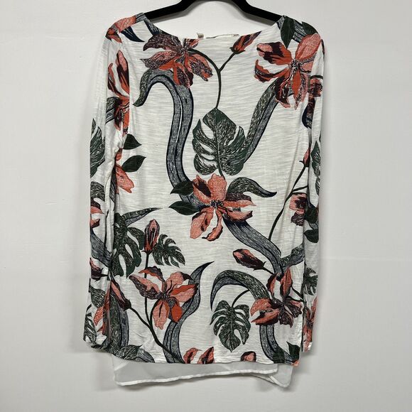 Soft Surroundings Petal Floral Sequin Tunic Top M Boho Boat Neck Long Sleeve - Picture 4 of 15